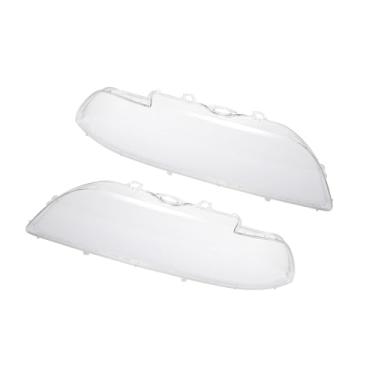Imagem de Hihaha 1 par de capa de lente de farol dianteiro do carro lado esquerdo direito capa de policarbonato para BMW E39 Facelift 525i 528i 1996-2003 4 portas 63128375301 63128375302 material durável