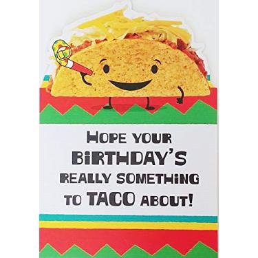 Imagem de Greeting Card Espero que seu aniversário seja realmente algo para taco! Comemore como se não houvesse Tamale! Fofo engraçado mexicano Fiesta
