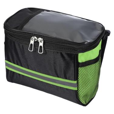Imagem de PATIKIL Bolsa para guidão de bicicleta, bolsa para quadro de bicicleta, impermeável, com faixa refletiva, acessórios de bicicleta para homens e mulheres, ciclismo ao ar livre, mountain road bikes,