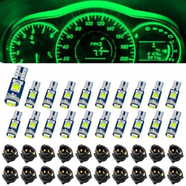 Imagem de Lâmpada LED de 20 peças, lâmpada LED T5 37 74 com soquete de bloqueio de torção PC74 PC37, kits de lâmpadas de cluster de instrumentos, lâmpadas indicadoras de mudança de cluster, interior de luzes