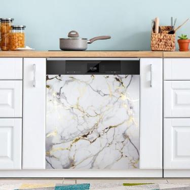 Imagem de Tampa magnética para máquina de lavar louça JIPONI White Gold Marble 5