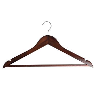 Imagem de cabide de madeira escura resistente organização de roupas - Oikos