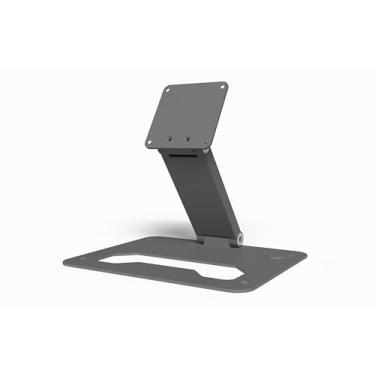 Imagem de TABcare Suporte de mesa dobrável de alumínio 180° para frente e para trás, suporta VESA 75 x 75 mm