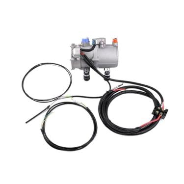 Imagem de Compressor elétrico A/C 12V 24V integrado compatível para compressor de ar condicionado automotivo compatível para carro, caminhão, trailer, trator, veículo, ar condicionado(24 voltage)