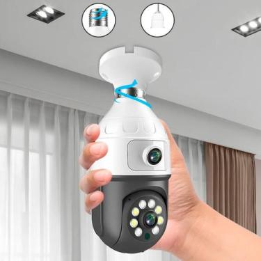 Imagem de Câmera Espiã Lâmpada Noturna Monitoramento Segurança - BIVOLT