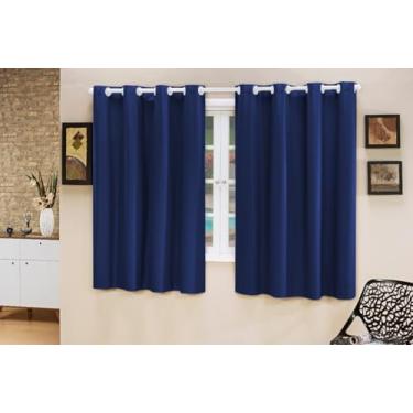Imagem de Cortina Blecaute PVC Rústico Tecido Grosso 2,50M x 1,30M para Janela Banheiro Quarto Sala Cozinha (AZUL MARINHO)