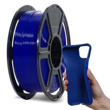 Imagem de Flashforge Filamento de impressora 3D 1,75 mm, filamentos de impressora 3D 1 kg Carretel de precisão dimensional +/- 0,02 mm, ecológico, sem fumaça e sem odor (azul, PLA flexível)