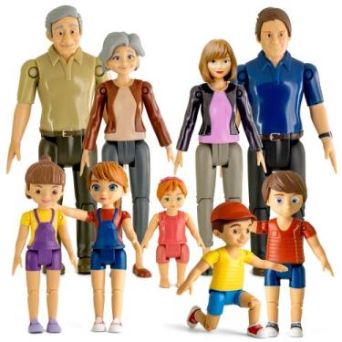Imagem de Conjunto de jogos Dollhouse People TOMLEON com 9 bonecos posicionáveis