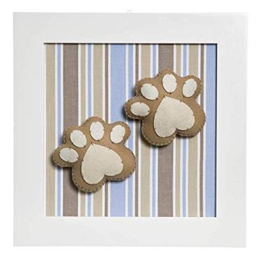 Imagem de Potinho de Mel Quadro Decorativo Patinhas Do Urso Quarto Bebê Infantil Menino Azul