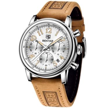 Imagem de Relógio De Quartzo Masculino Design Esportivo Impermeavel Ponteiros Luminosos Branco