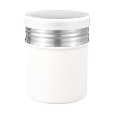 Imagem de Ioensy Shaker Salker garrafa de salina de malha tampa de chocolate shaker fino shaker em pó para cozinhar em casa assando restaurante de bolo de aniversário, Branco