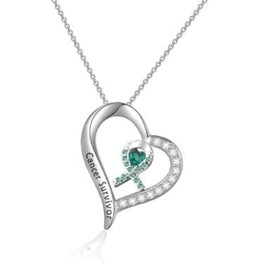 Imagem de HOLLP Presente de apoio à conscientização verde, fita verde, conscientização da saúde mental, colar de sobrevivente de câncer, joia de guerreiro, 46+5 cm(18+2"), Latão, Sem Pedra Preciosa