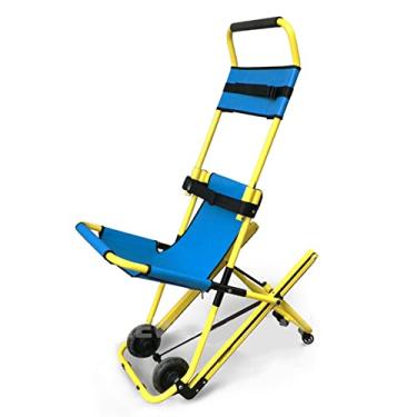 Imagem de Cadeiras de rodas ajustável evacuação cadeira elevatória escada prancha deslizante cinto de cadeira de rodas transporte de ambulância escada dobrável elevador para paciente idoso hospitalar, azul