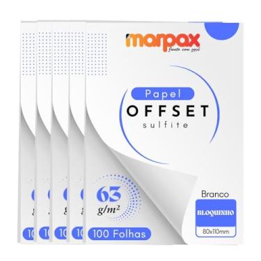 Imagem de Papel Offset 63g Bloquinho 80x110mm Branco Liso Marpax 500fl
