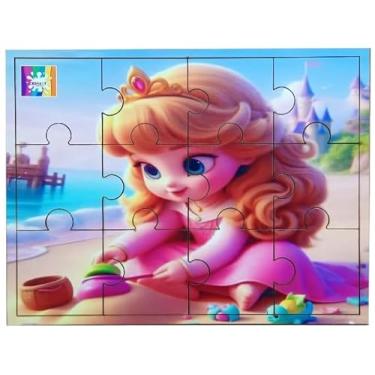Imagem de Quebra-Cabeça Infantil Princesas Bebê 13 Peças Tabuleiro em MDF