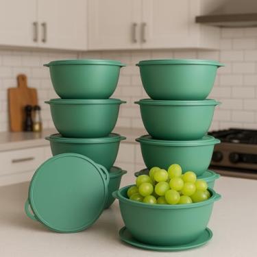 Imagem de Kit Potes Hermeticos de Plástico 500ml BPA Free Pequenas Porçoes, marmita fitness, saladeira, a escolher (VERDE)