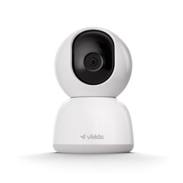 Imagem de Câmera Inteligente Interna 360° Velds, Wi-Fi, Full HD, Ideal para Pets, Bebês e Casa, Rastreamento de Movimento, Visão Noturna, Detecção de Som, Áudio Bidirecional, Armazenamento até 256GB, Branco