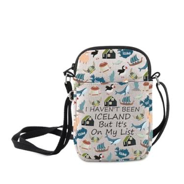 Imagem de MNIGIU Iceland Symbols Landmark Gift I Haven't Been Iceland But It's On My List Bolsa tiracolo Bolsa de ombro turística, I Haven't Been Iceland But It's on My List