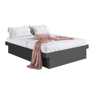 Imagem de Cama Casal com Box Baú Grafite MDP Bogotá Organizador Cobert