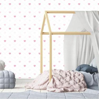 Imagem de Papel de Parede Autocolante Baby Corações Rosa 250 - Inove Papéis de P