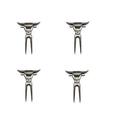 Imagem de Quatro Garfinhos Touro Bravo Churrasco E Petiscos - Polido - Utensilio