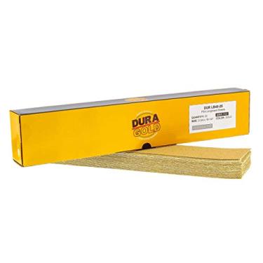 Imagem de Dura-Gold – Premium – 40 Grit Gold – Folhas de Longboard Pré-cortadas 6,35 cm de largura por 40,64 cm de comprimento – lixa autoadesiva autoadesiva de placa longa – caixa com 25 folhas de acabamento de lixaDura-Gold 40-Grit LB40-25