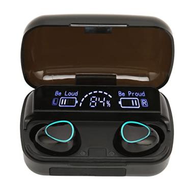 Imagem de Heayzoki Fones de ouvido BT 5.1, IPX7 com cancelamento de ruído, graves estéreo, fone de ouvido sensível ao toque com capa de carregamento para dirigir esportes, bateria de longa duração