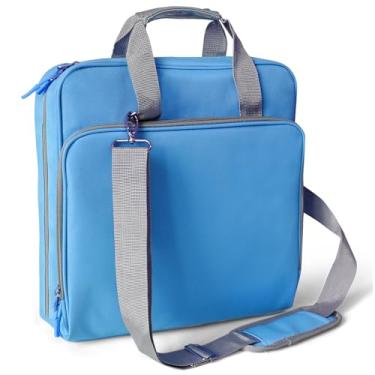 Imagem de Fichário com zíper com 3 anéis de 5 polegadas - Fichário Trapper Keeper com alça - Capacidade para 500 folhas e vários bolsos para escola e escritório (azul)