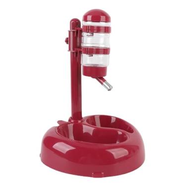 Imagem de Pet Standing Water Dispenser Alimentador Ajustável Heart Shaped Dog Standing Dispenser Bowl Kit (Vinho vermelho)