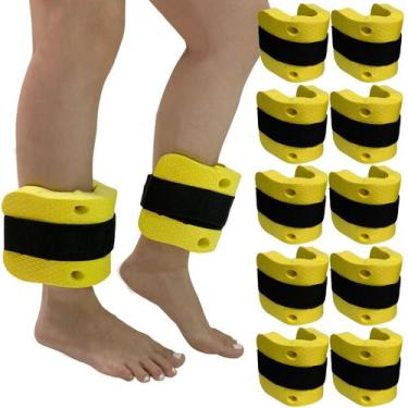 Imagem de Kit 5 Pares Caneleiras Hidroginástica Em EVA 1 à 2kg DF1094 Amarela Da