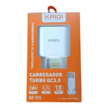 Imagem de Carregador Turbo Qc3.0 Kaidi Kd-111s Usb Micro 18w Potência