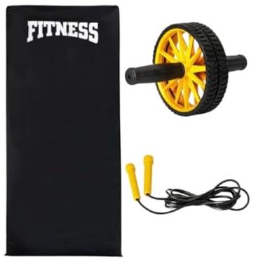 Imagem de Kit Treino Completo Academia | Colchonete + Corda Pular + Roda Abdominal |