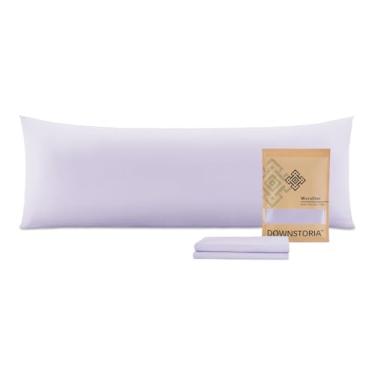 Imagem de Capa de travesseiro corporal, fronha longa de microfibra ultramacia, fecho de envelope fronhas grandes 51 x 137 cm (roxo claro)