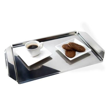 Imagem de Bandeja Para Servir Chá Café Aço Inox