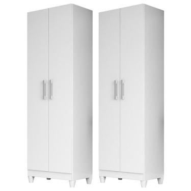 Imagem de Kit 2 Armários Multiuso Organizador 2 Portas Astrid M07 Branco - Mpozenato