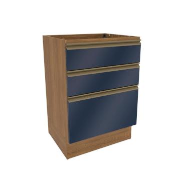 Imagem de Balcão 3 Gavetas Kappesberg Celeste 100% Mdf Nogueira-azul Profundo 60cm