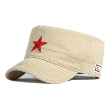 Imagem de Boné Exército Liso De Beisebol Estrela Vermelha, Primavera Branco