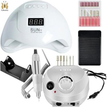 Imagem de Kit Unhas Cabine Sun + Lixadeira de Unhas Motor Porquinho Elétrica - o