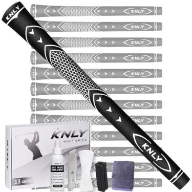 Imagem de KNLY Conjunto De 13 Grips Golfe - Tacos Borracha Alta Tração E Feedback Com Desempenho Antiderrapante Para Todas As Condições Climáticas, Kits Reparo 15 Fitas Escolher. (Kit Preto Branco Profissiona