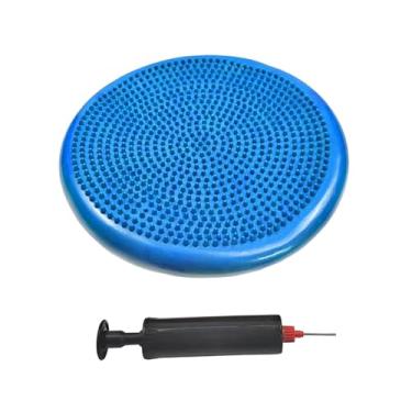 Imagem de Colaxi Tapete de equilíbrio plano com almofada espessada e oscilante, disco de equilíbrio, tapete de ioga, estabilidade para adultos, esportes, ioga, Azul