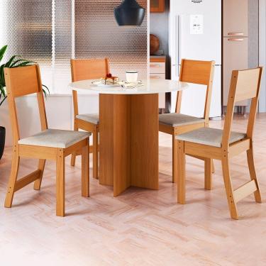 Imagem de Mesa de Jantar 4 Lugares Cristina Freijó/Off White - Pnr Móveis