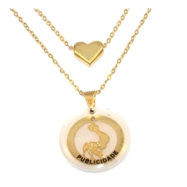 Imagem de Colar Duplo Profissão Cordão Propaganda Publicidade Folheado - Milena 