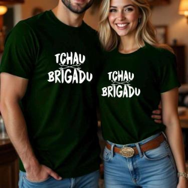 Imagem de Camiseta Algodão Unissex Casal Country Estampa Tchau Brigadu Modinha R