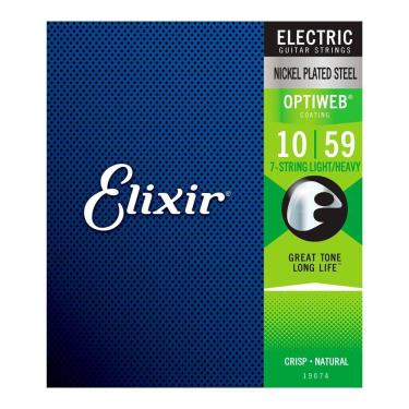 Imagem de Encordoamento Guitarra 7 Cordas 010 Elixir Optiweb