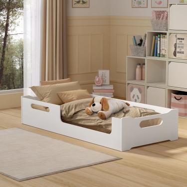 Imagem de Cama Cecília Solteiro Montessoriana 100% Mdf + Colchão Solteiro 188x88 Toraflex - Branca