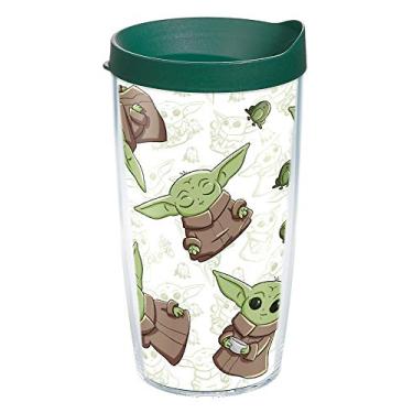 Imagem de Tervis Feito nos EUA Double Walled Star Wars - O copo térmico infantil mandaloriano mantém as bebidas frias e quentes, 473 g, transparente