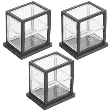 Imagem de JOINPAYA 3pcs Miniature Dollhouse Bakery Case: 1:12 Dollhouse Double Layer Cake Display Cabinet Decoration Black Acrylic Display Case for Mini Scene Model Multi-Functional