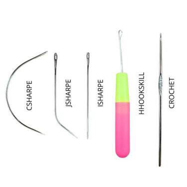 Imagem de Kit 5 Agulhas Crochet Braid Entrelace Tranças Dreads Mega Hair Gancho 