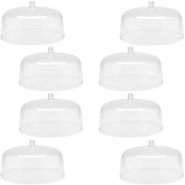 Imagem de Kit 8 Cúpulas para Prato de Bolo 30cm Padaria Tortas e Doces em Acrílico Natural Mesa Posta