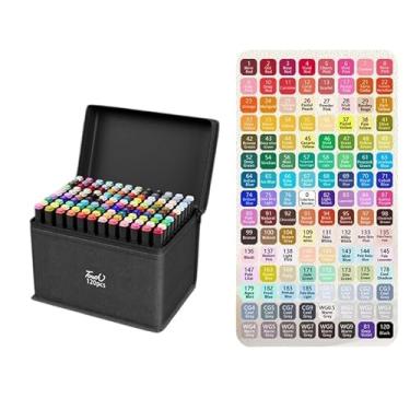 Imagem de Conjunto de Canetinhas Profissionais com Pontas Duplas 24, 36, 48, 60, 80,120 Cores Vivas para Colorir e Criar (120)